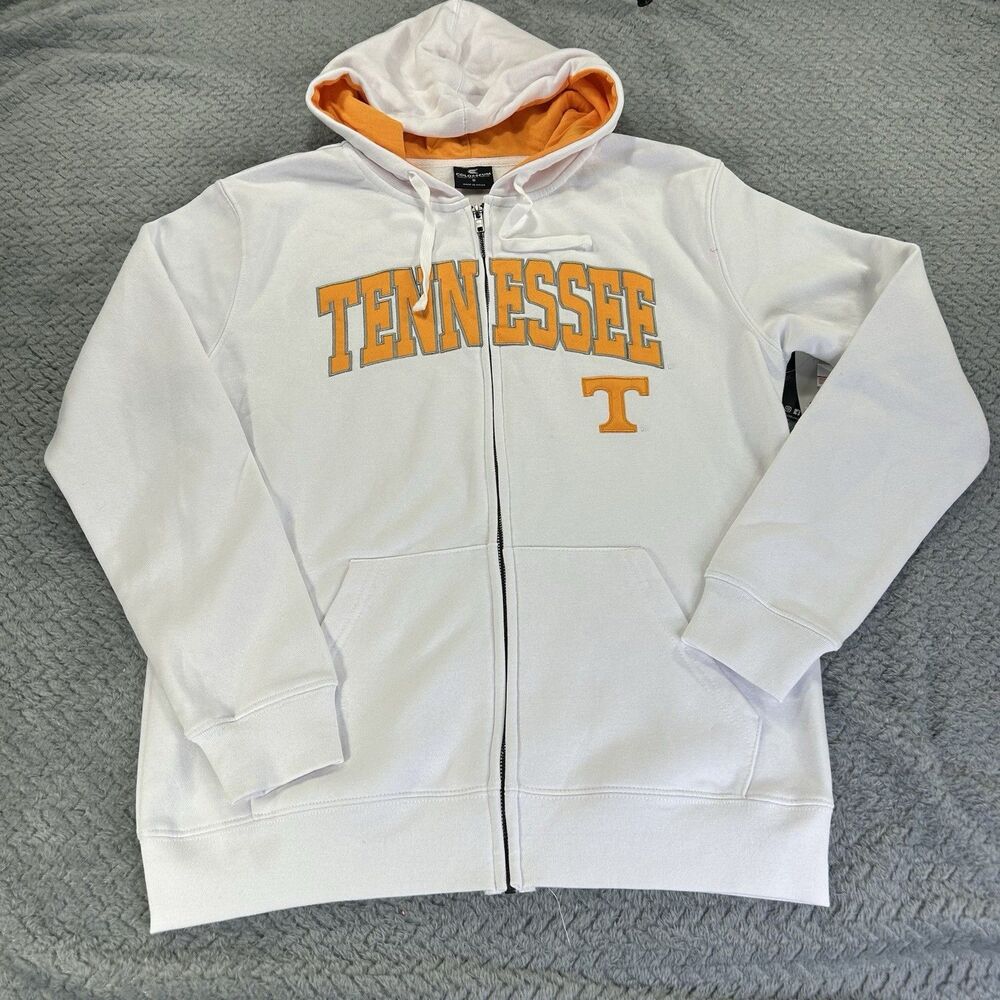 Colosseum Tennessee Volunteers Hoodie Mens Small White Orange Full Zip